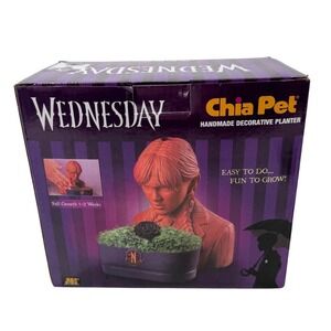 Chia Pet Wednesday Addams Planter Netflix Series Handmade Decorative Gift New
